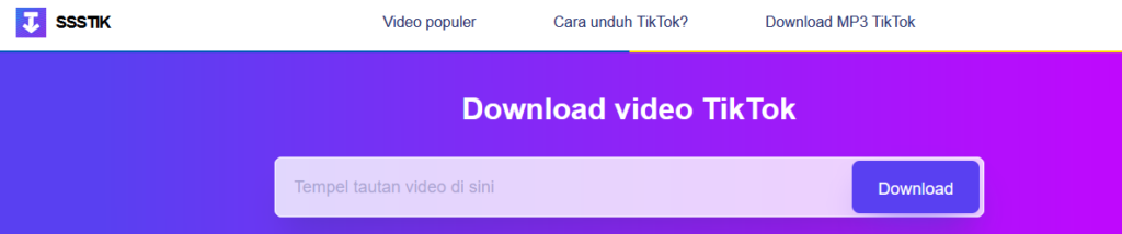 Download Video TikTok Menggunakan Situs SSSTikTok